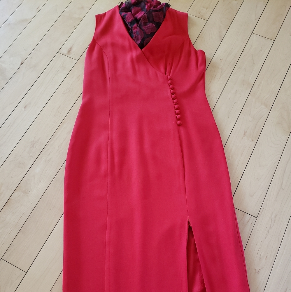 Vintage midi dress red